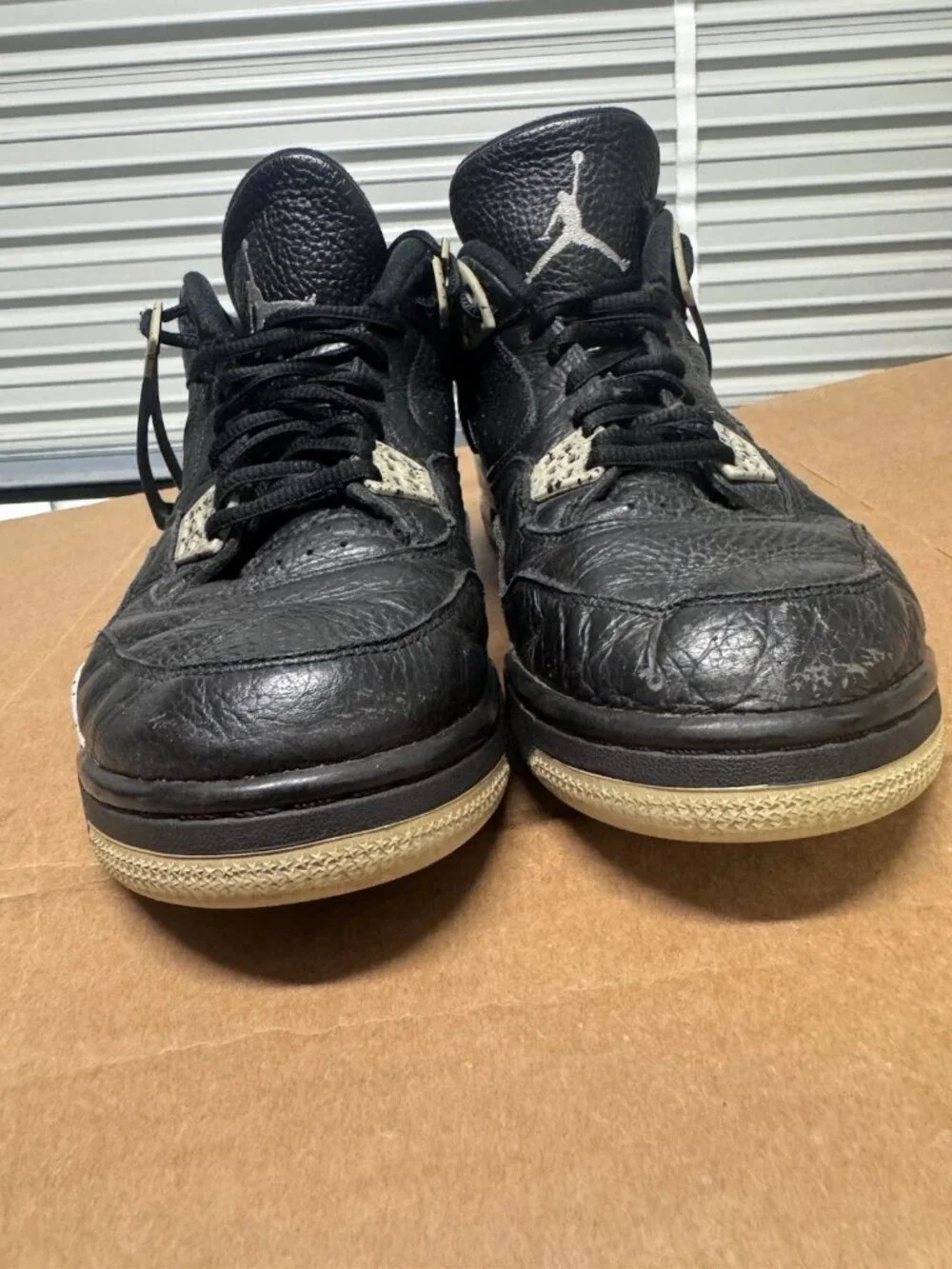 Air Jordan 4 Retro Iv LS Oreo 2015 Black Tech Grey Mens Size 11.5 314254-003